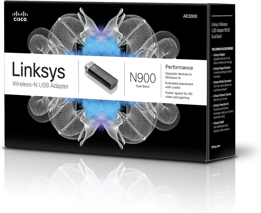 Linksys Dual-Band Wireless-N USB Adapter AE3000