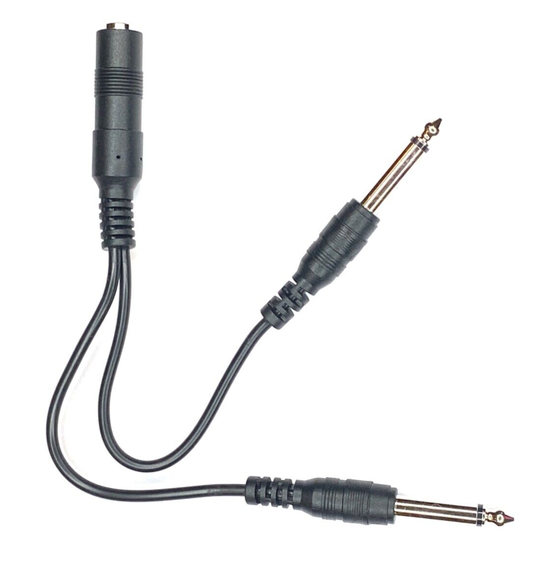 (2) Pack 1/4 inch mono TS Female to 2 x 1/4 inch Male Mono TS Y splitter cable