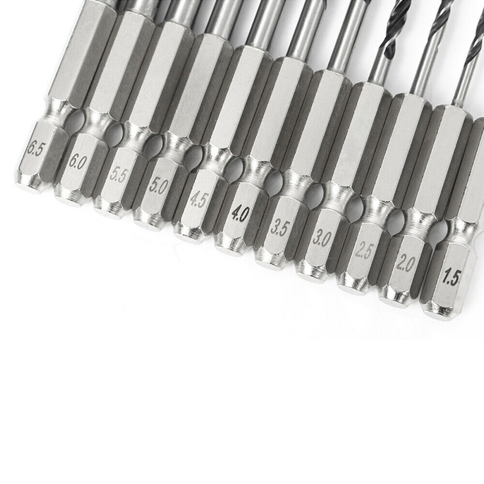 1.5mm-10mm Brad Point Wood Drill Bit Set HSS Woodworking Hex Shank Twist Bits