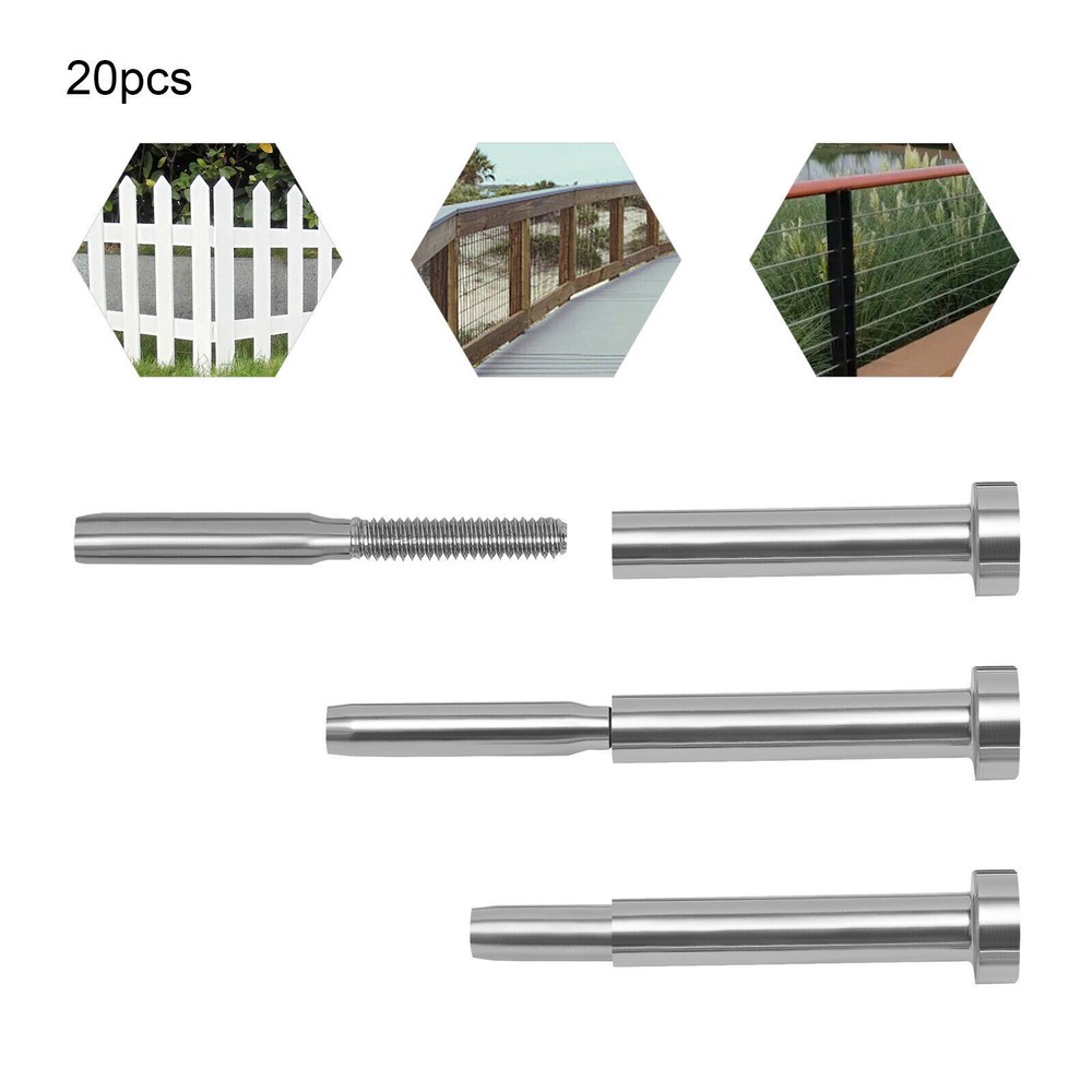 20-Pack 316 Stainless Steel Cable Railing Hardware for 3/16" Cables