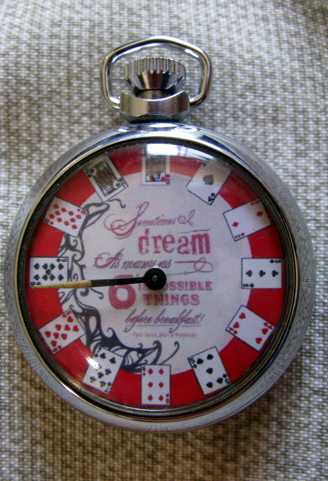 FINE VINTAGE GAMBLING WATCH STYLE 12 CARDS IN 4 SUITS POCKET MECHANICAL DEVICE