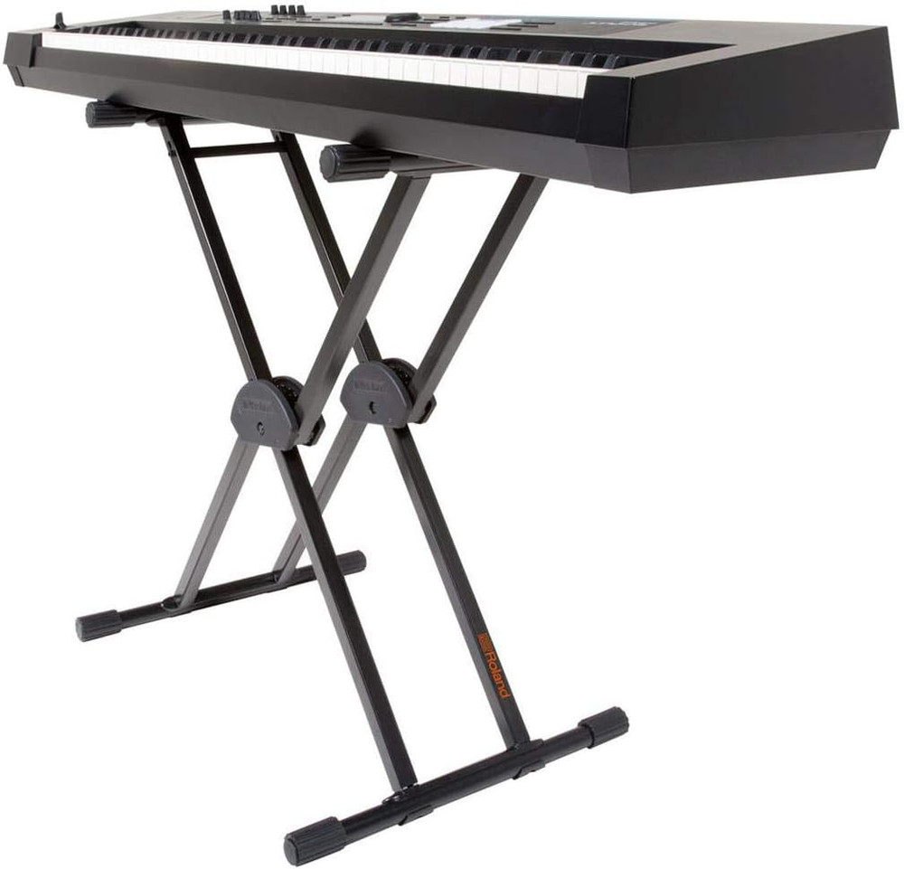 KS-20X Spring Loaded Electronic Keyboard Stand, Double Brace , Black