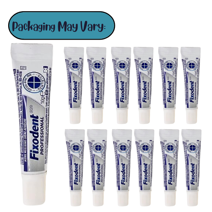 Fixodent Denture Adhesive Travel Size 0.35 oz - Adhesive Cream Tubes 50-Pack