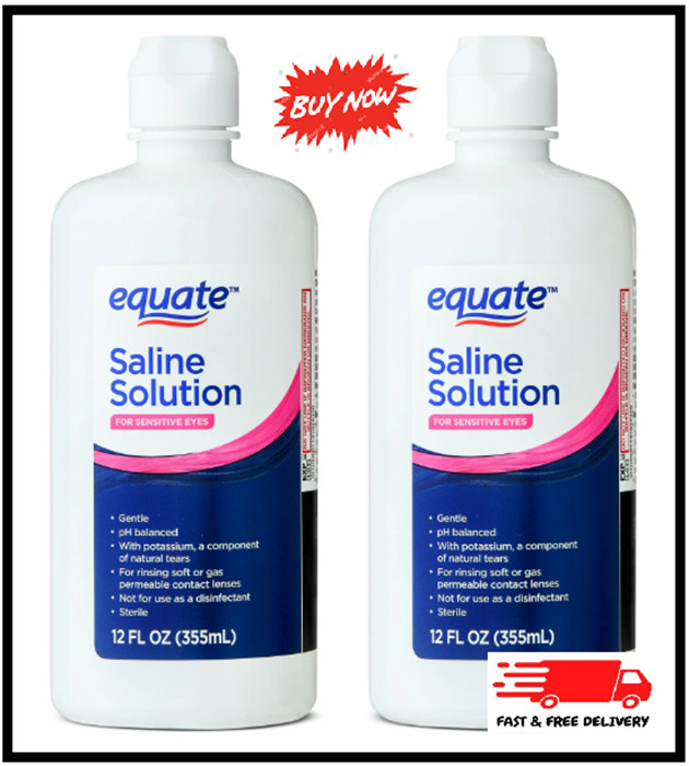 Equate Saline Solution for Sensitive Eyes, 12 fl oz, 2 Pack