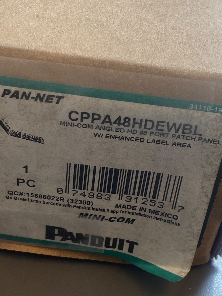 Panduit CPPA48HDEWBL Modular Patch Panel 48 Port High Density