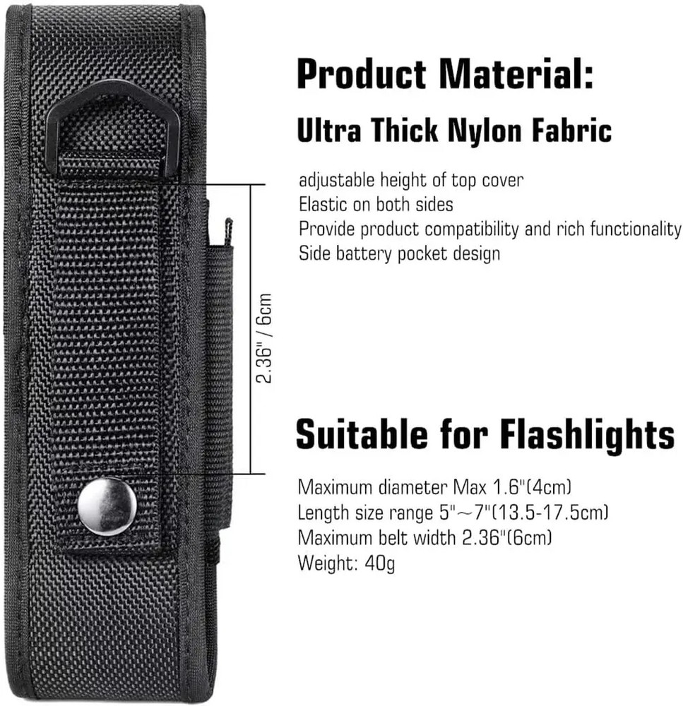 YONCONO Flashlight Holster Molle Tactical Torch Cover Case Nylon Adjustable LED