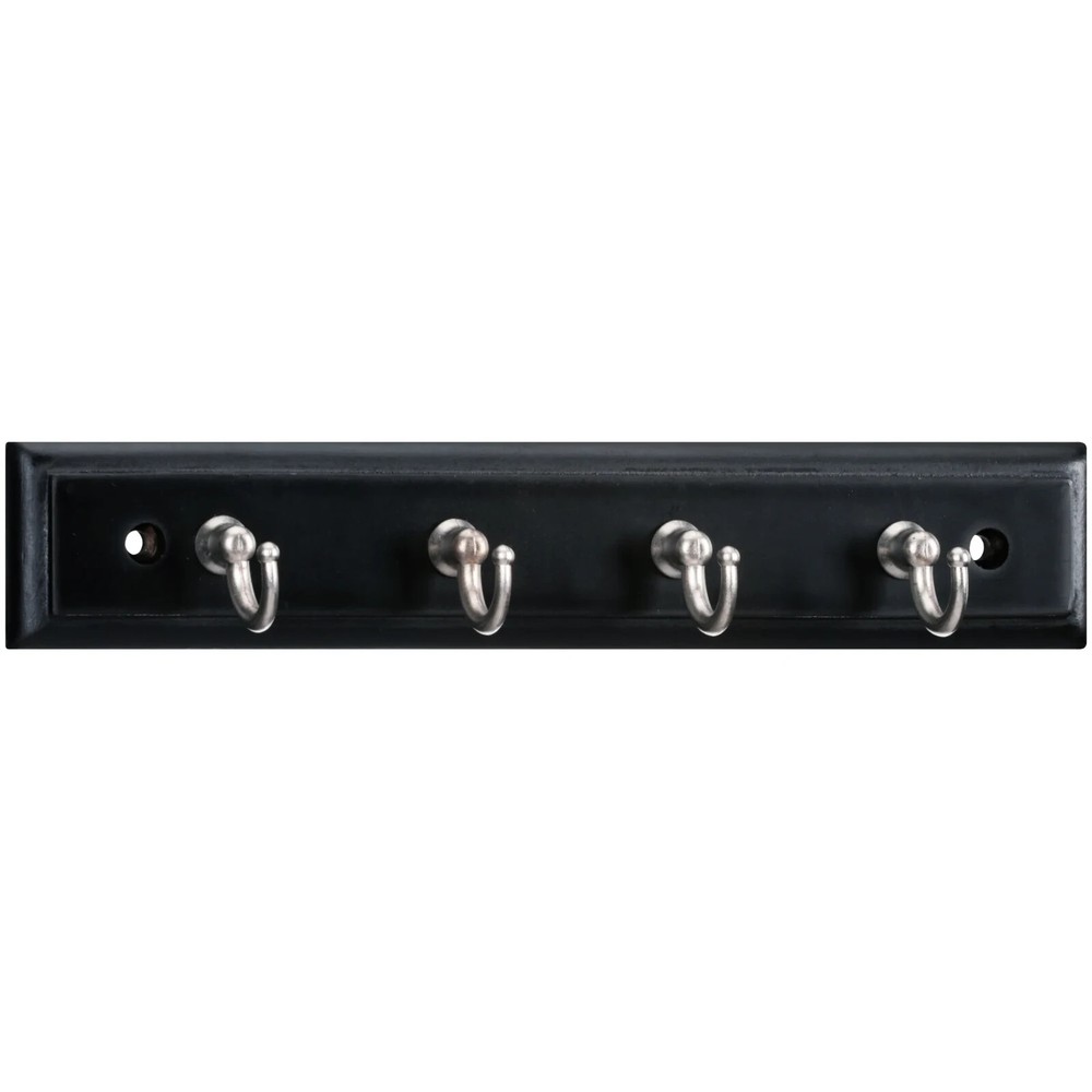 4 Hook Key Rack With Chrome Hooks Elegant & Sturdy Hardware Included