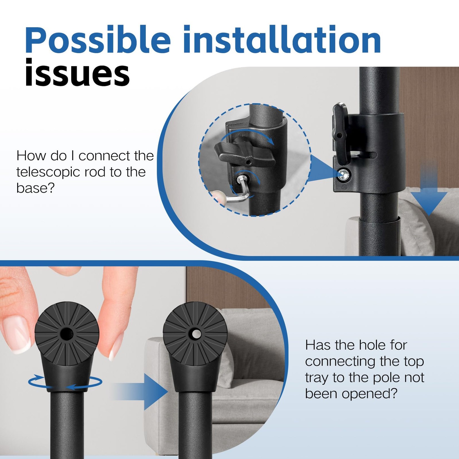 REHOSEUP Projector Stand 33LB Load Bearing & 22-55 Height Adjustable for