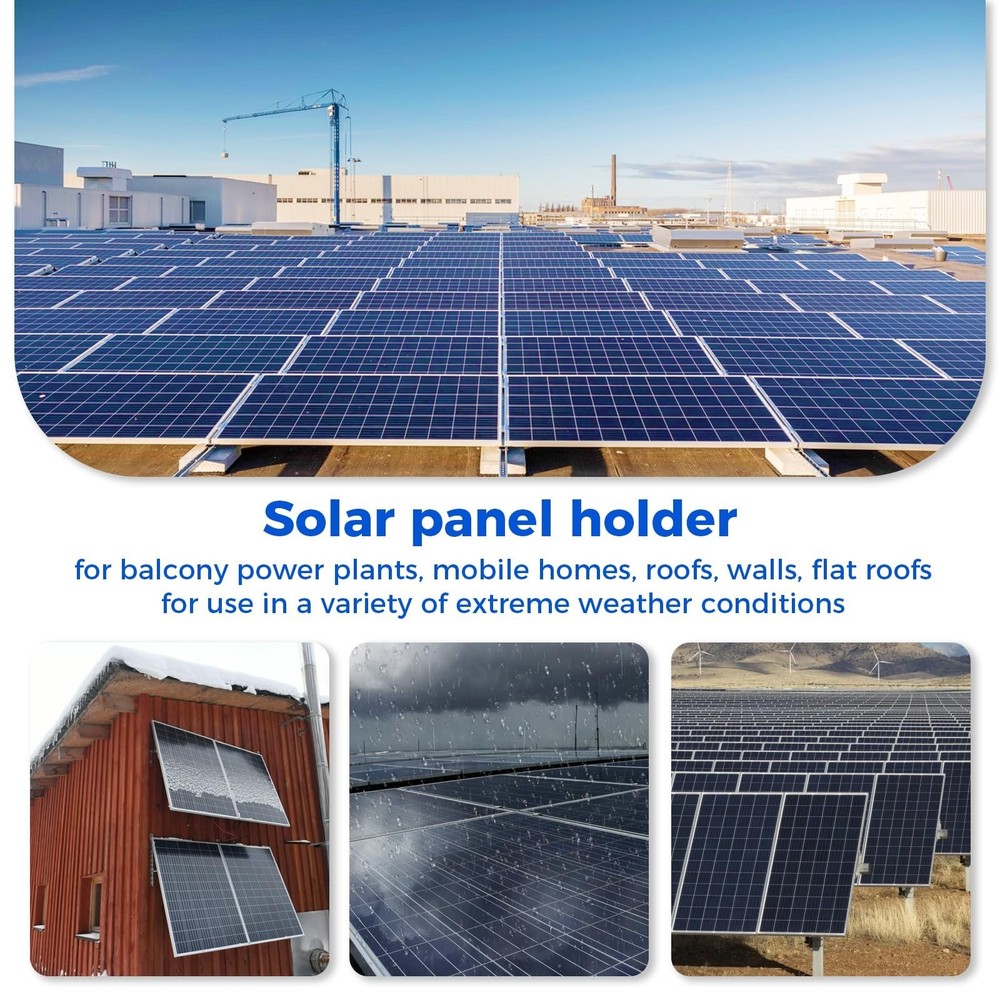 2 Set Adjustable Solar Panel Tilt Mount Brackets, Stand Systems Support 50W-400W