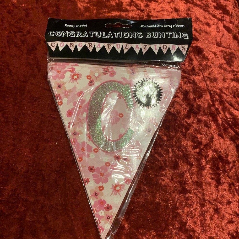 Congratulations Bunting Pink