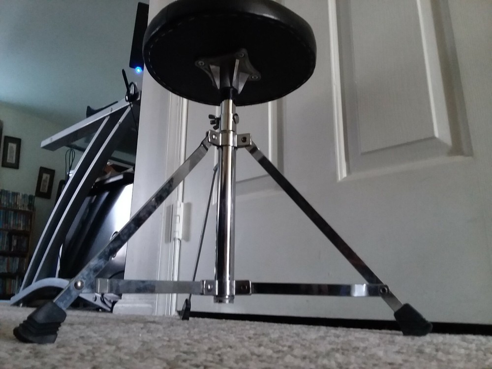 Drum Throne Drummer Stool Round Seat Chair Adjustable Folding Stand