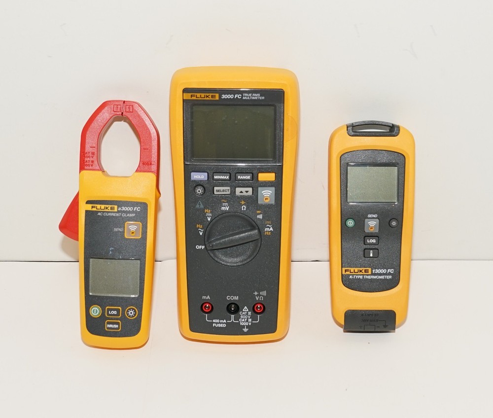 FLUKE 3000FC DMM HVAC KIT DIGITAL MULTIMETER T3000FC K-TYPE A3000FC CLAMP METER