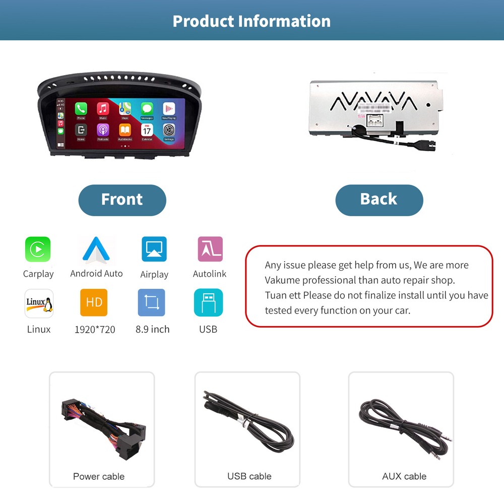 Android Auto/Wireless CarPlay For BMW 3/5er CCC E60 E61 E62 E63 E64 E90 E91 E92