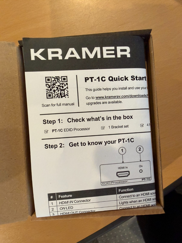 Kramer PT-1C 4K HDR HDMI EDID Processor