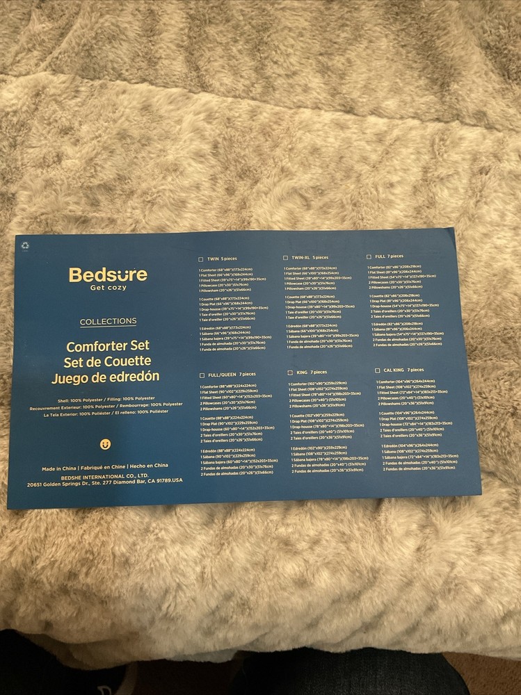 Bedsure 7 Pc Comforter Set Pink Color