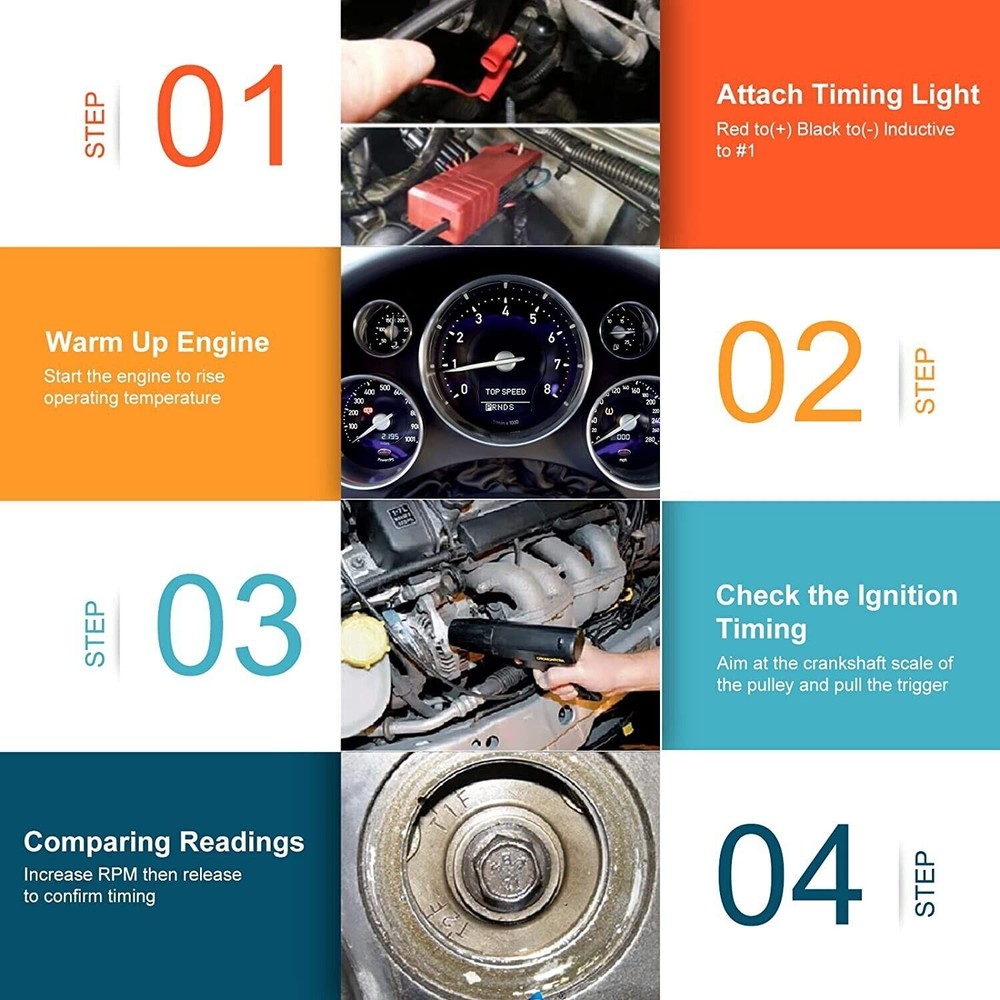 Car Ignition Timing Light Spark Plug Inductive Petrol Engine Tester Repair Tool