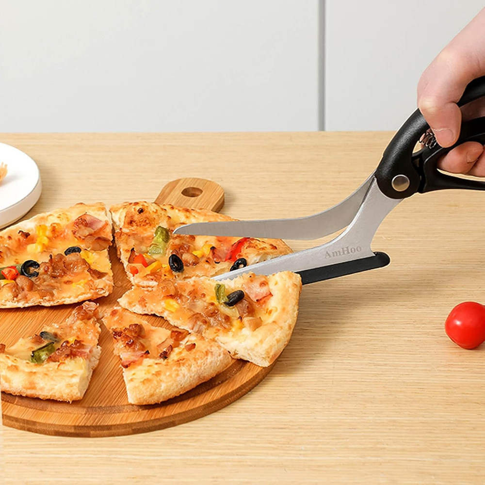 Stainless Steel Pizza Scissors and Slicer with Server