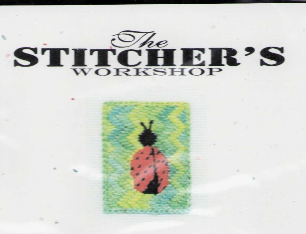 Needlepoint Canvas Ladybug KIT w/ canvas & Threads  RARE Workshop 18 Mesh