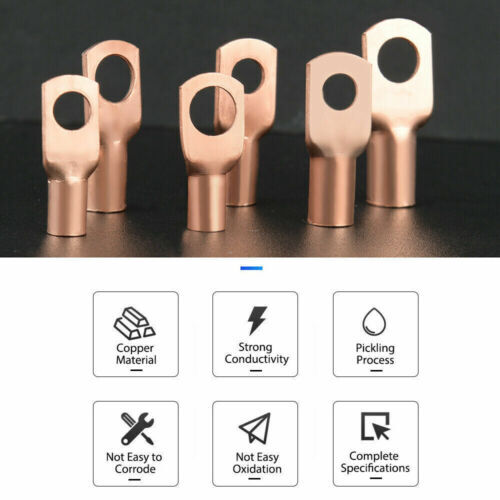 240Pcs Assortment Copper Wire Lugs Battery Cable Ends Ring Terminals Connectors