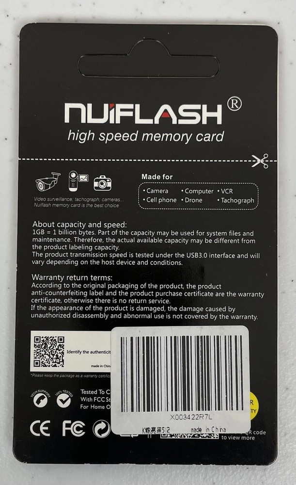 Nuiflash Memory Card Class 10 High Speed, Waterproof, Shockproof, Antimagnetic