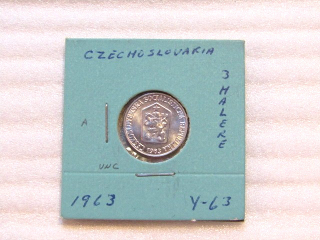 Czechoslovakia 1963 3 Halere unc Coin
