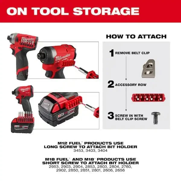 Milwaukee Impact Driver Bit Case Customizable Storage Small Compact Packout Red