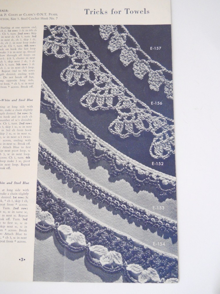 J & P Coats Edgings Crochet Patterns 1949