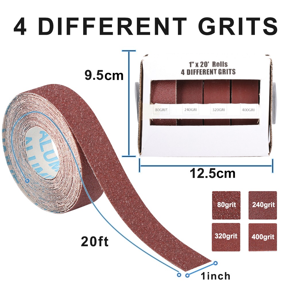 Emery Cloth Roll 80 240 320 400 Grit Sandpaper Roll Assortment for Metal Wood