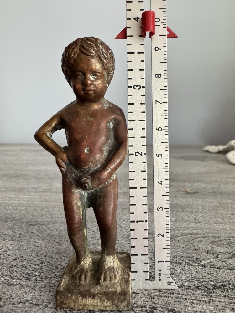 Solid Bronze Copper Antique Mannekin Pis Boy Peeing Piped For Atomizer /Fountain