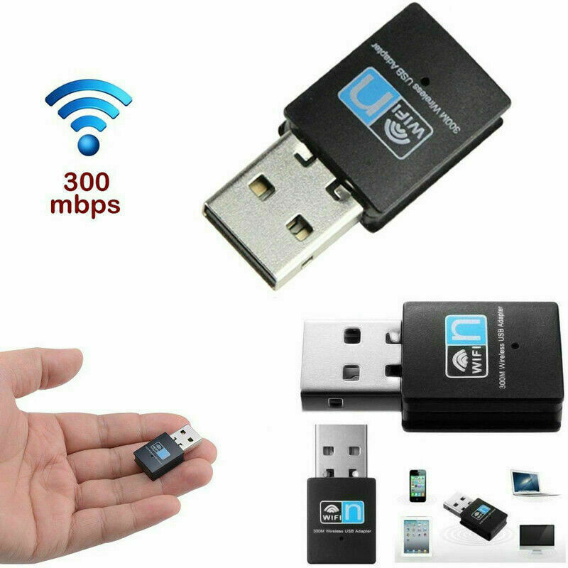 300Mbps USB Wifi Adapter Dongle Wireless Lan Internet for Desktop PC Laptop