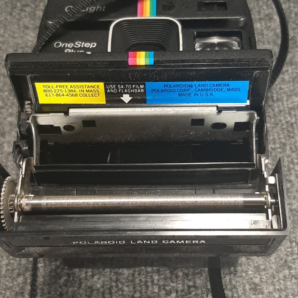 Polaroid One Step Plus Rainbow with Q-Light 2351 Flash Land Camera READ UNTESTED
