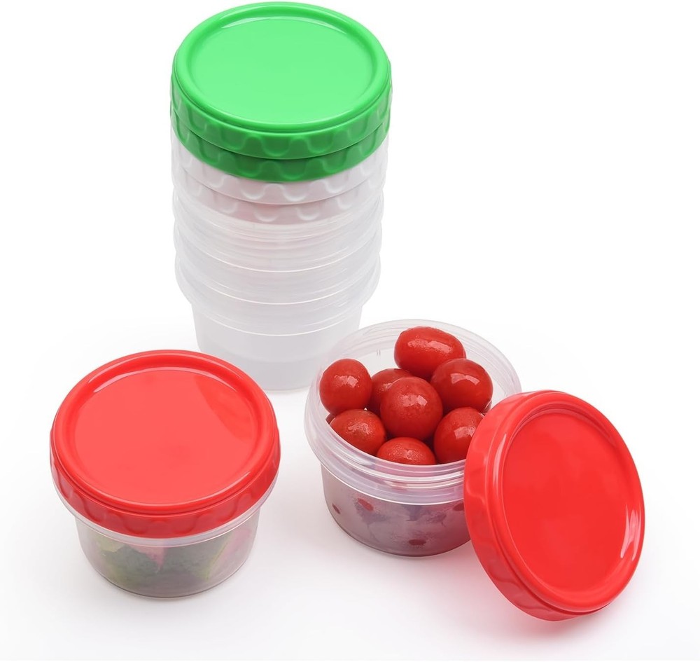 8 oz Small Freezer Containers W/ Lids Stackable Plastic Food Storage Container 1