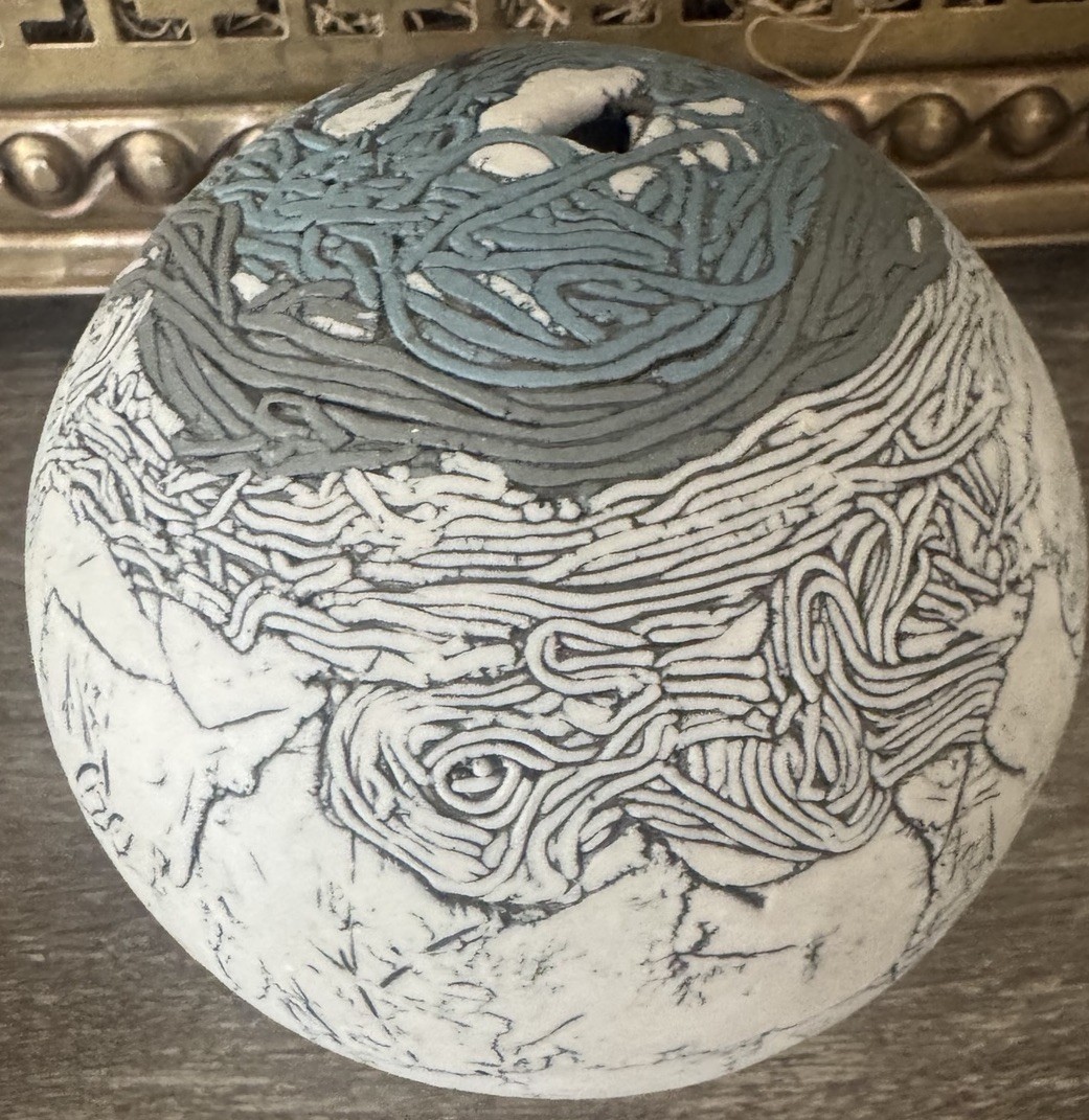 Romilla Batra California Studio POTTERY CERAMIC Original MODERN Art Signed 5”H