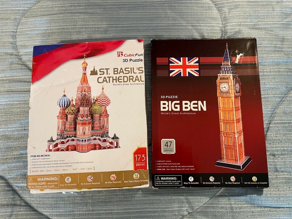 Cubic Fun 3D Puzzles Big Ben St.Basil’s Cathedral, Sealed