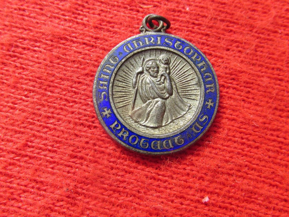 Sterling St Christopher Medal Protect US medal pendant