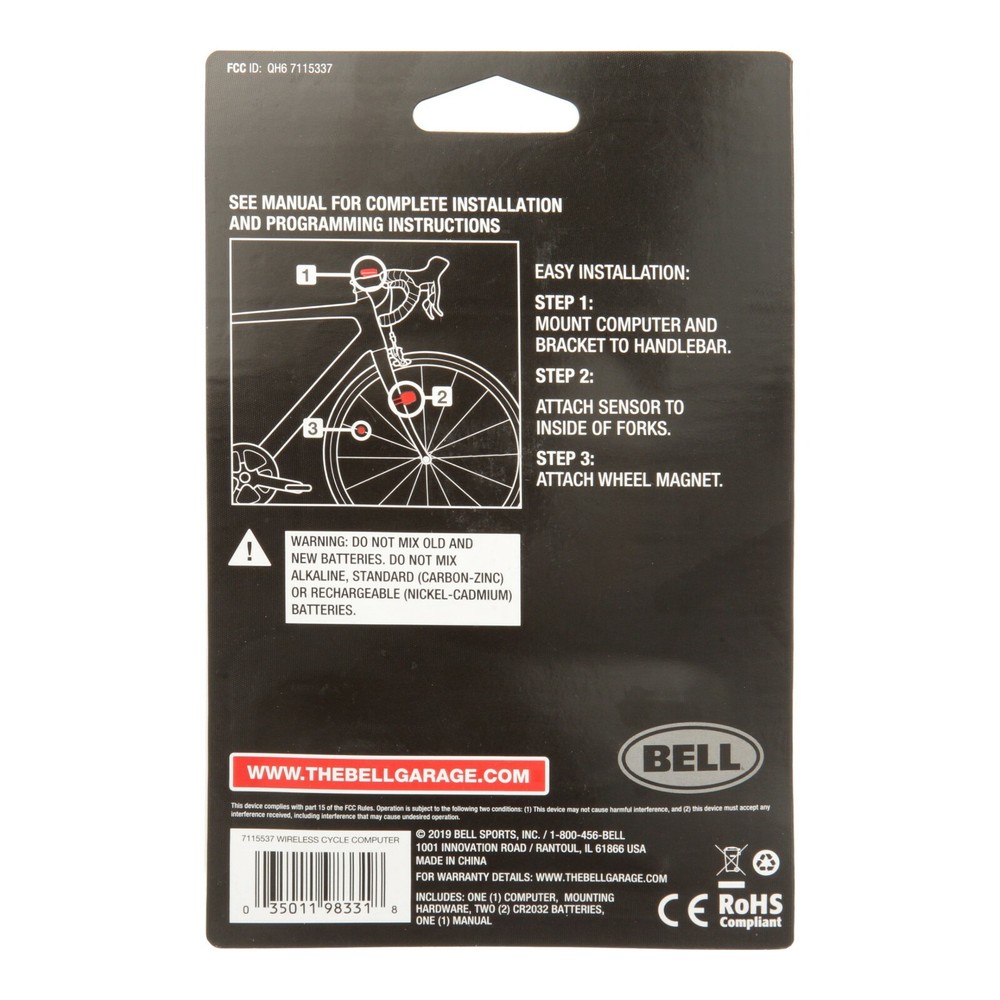 Wireless Cycle Computer Dashboard 300 by Bell Bicycle Easy Install 14 Functions