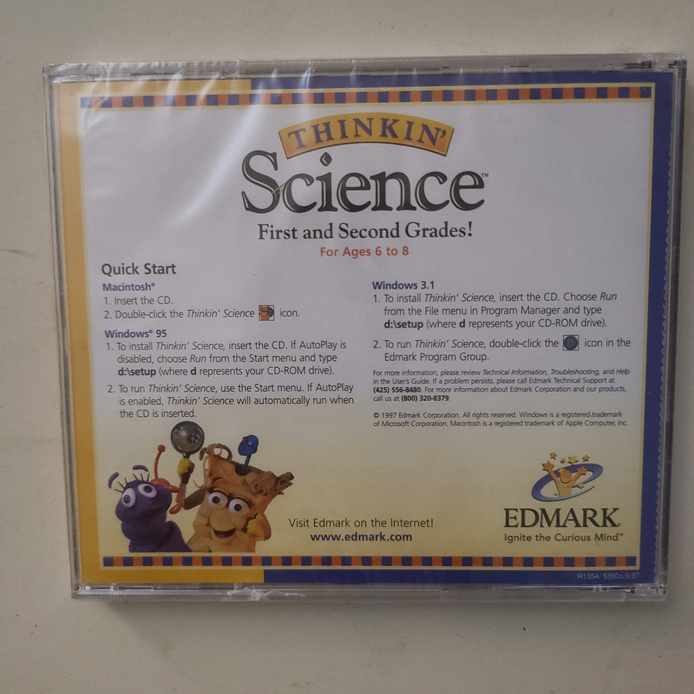 THINKIN' SCIENCE CD-Rom ~ by EDMARK~ GRADES 1-2 ~ NEW & SEALED