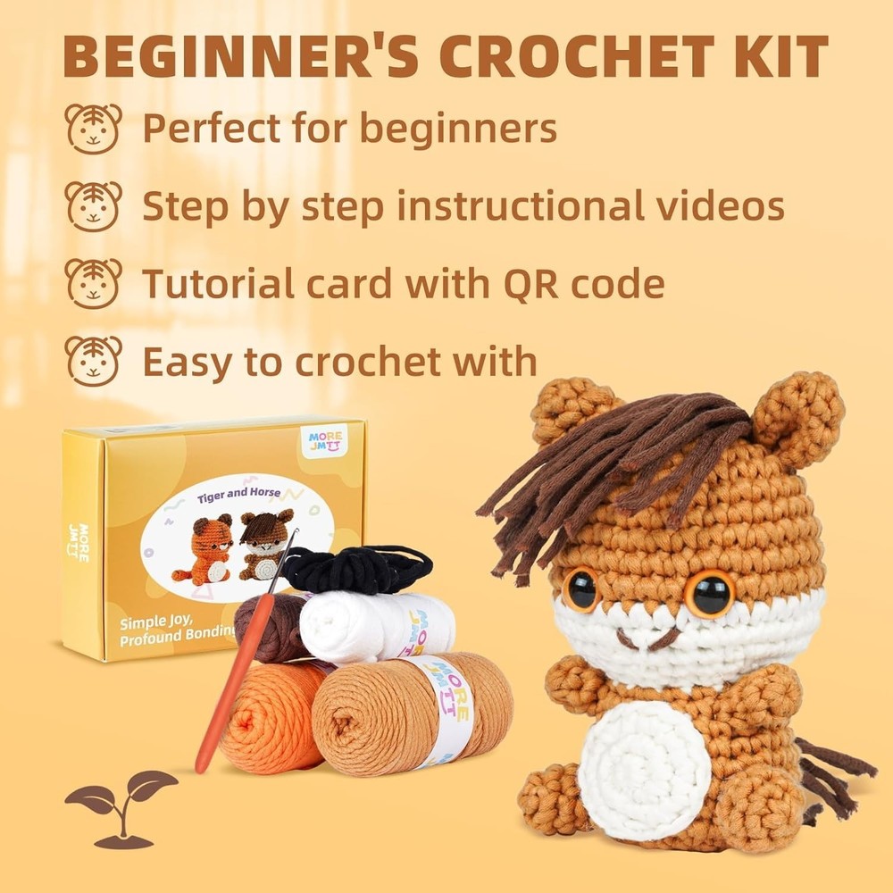 MOREJMTT Crochet Kit for Beginners, Learn to Crochet, Include Easy Knitting Soft