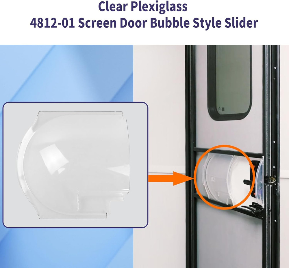 Clear Plexiglass 4812-01 Screen Door Bubble Style Slider Complete Replacement Ki