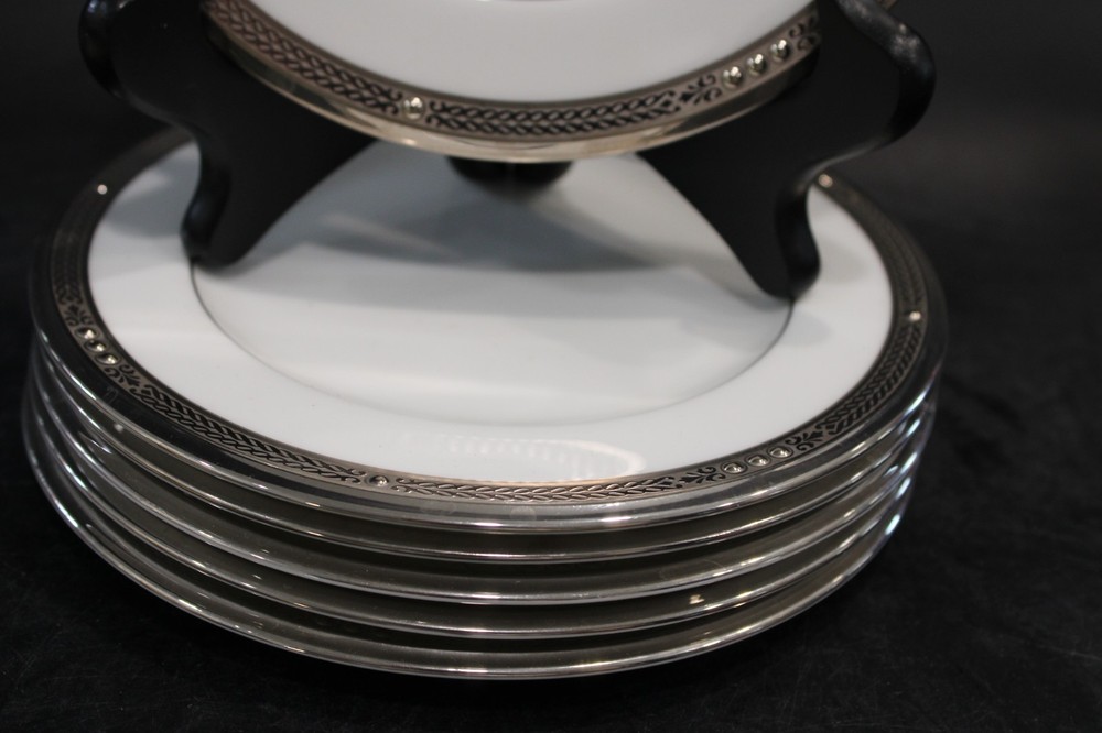 Noritake Chatelaine Platinum 6 Salad Plates 8 5/8"