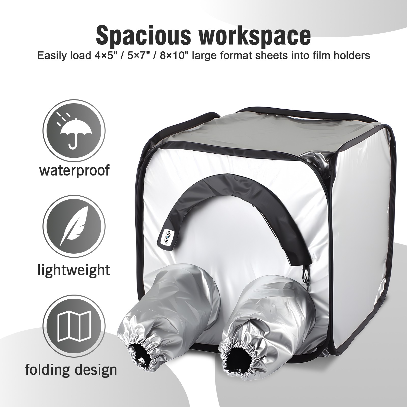 Portable Darkroom Tent Foldable Negative Changing Bag for 8x10 Film Developing