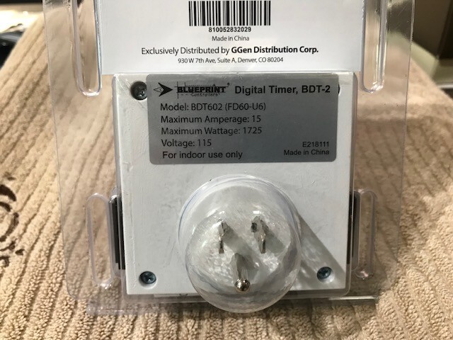 BLUEPRINT CONTROLLERS DIGITAL TIMER BDT-2 MODEL: BDT602 NEW IN PACKAGE