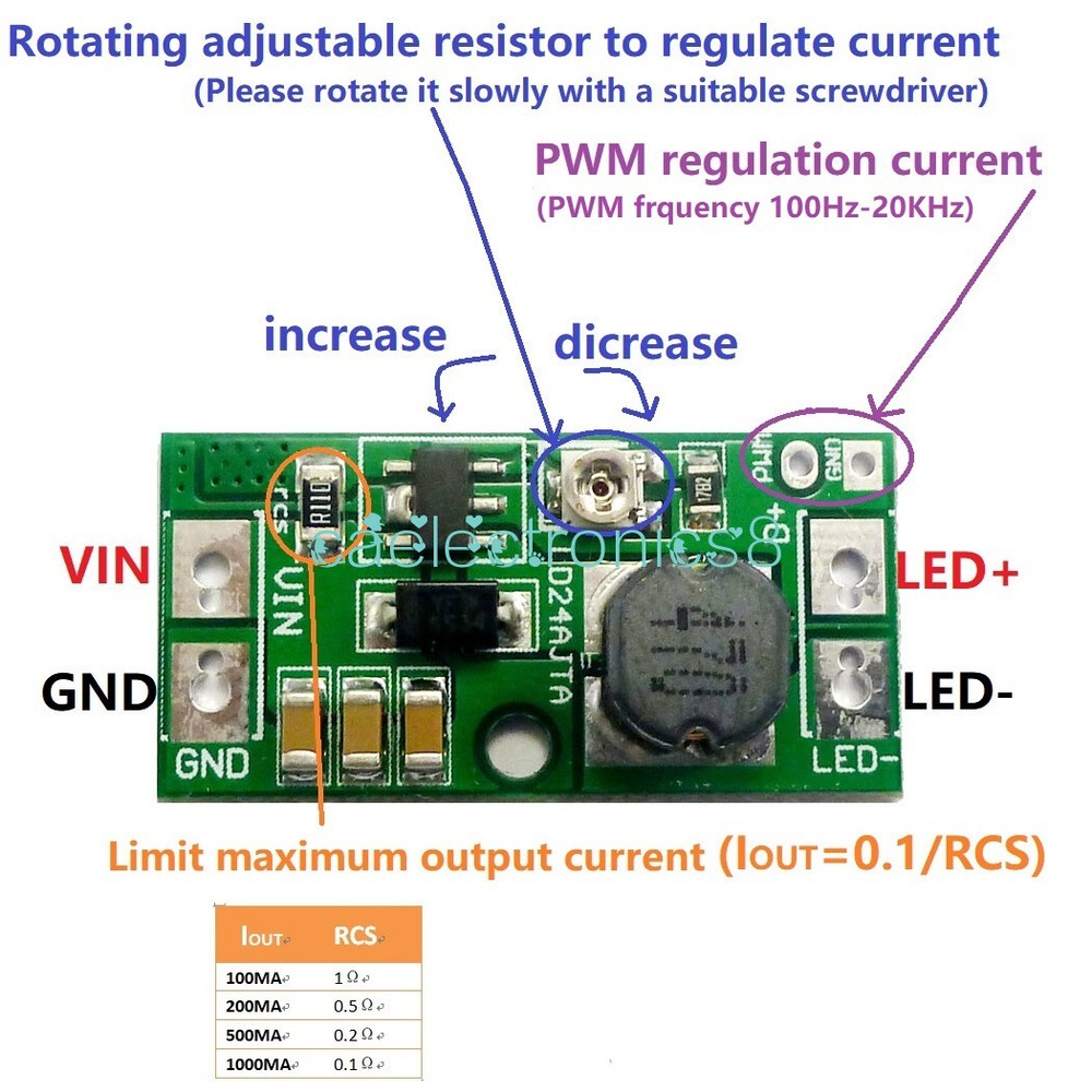 NEW DC 6-25V 20W Adjustable LED Driver PWM Controller DC-DC Step-down Constant