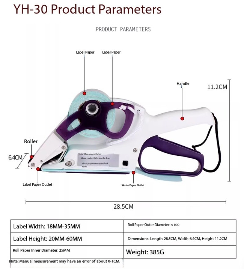 YH-60 Compact Handheld Marking Machine Self-Adhesive Automatic Labeling Machine