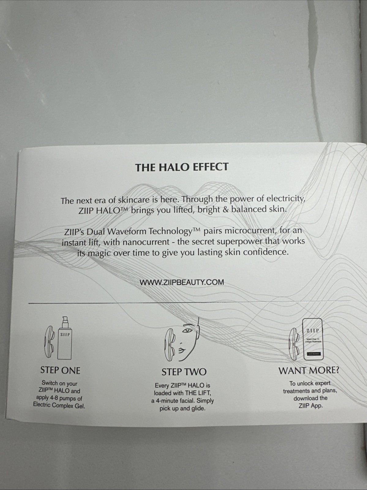 ZIIP Halo Microcurrent Nanocurrent Facial Toning Skincare Device