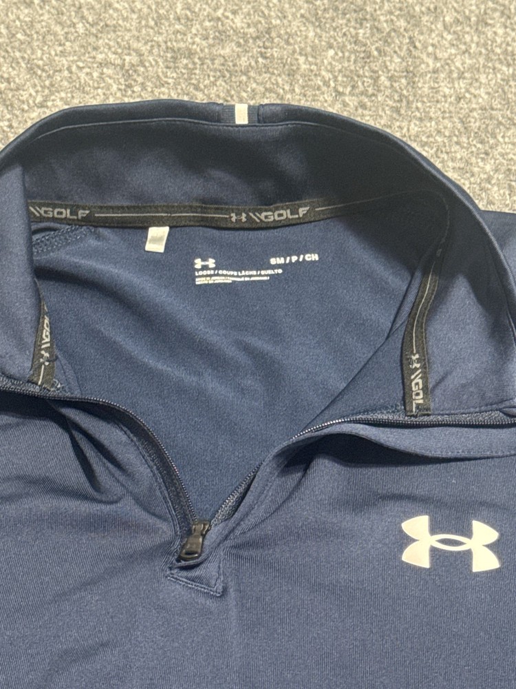 Under Armour Golf Mens Navy Blue 1/4 Zip Pullover small
