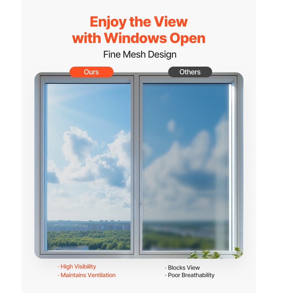 Window Screen Replacement 100 ft × 48 in Window Screen Mesh DIY Adjustable