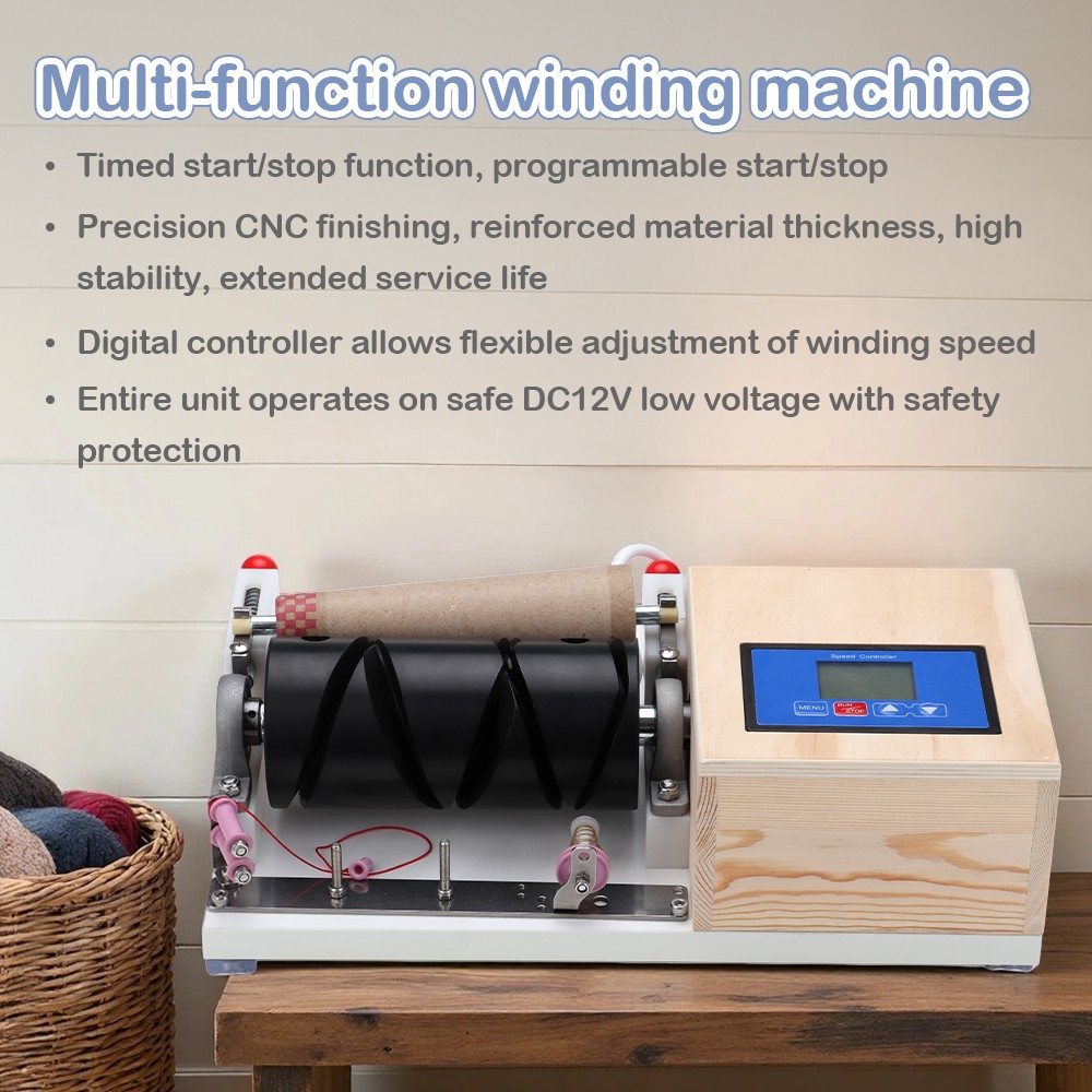 Yarn Winder Machine Wooden Cone Thread Winder With Timing & Stranding Function