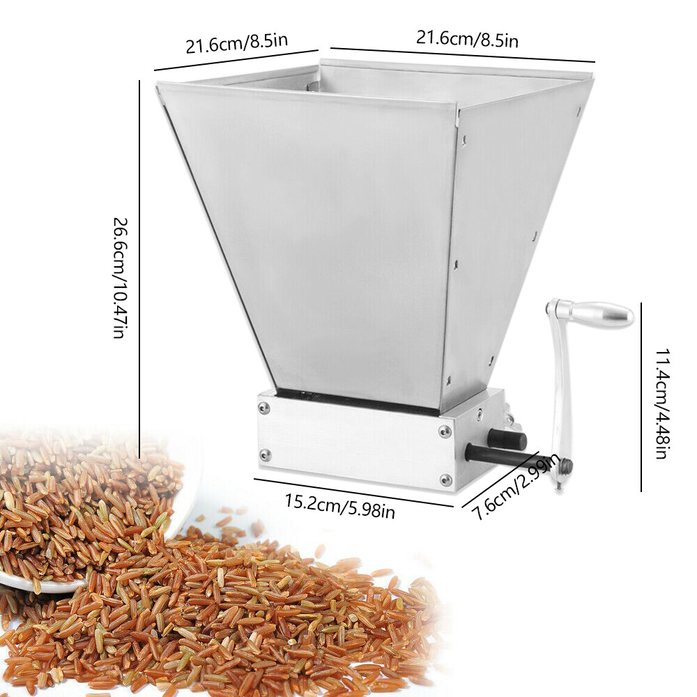 4L Manual Roller Grain Mill Adjustable Low Speed Drill Corn Crusher Machine