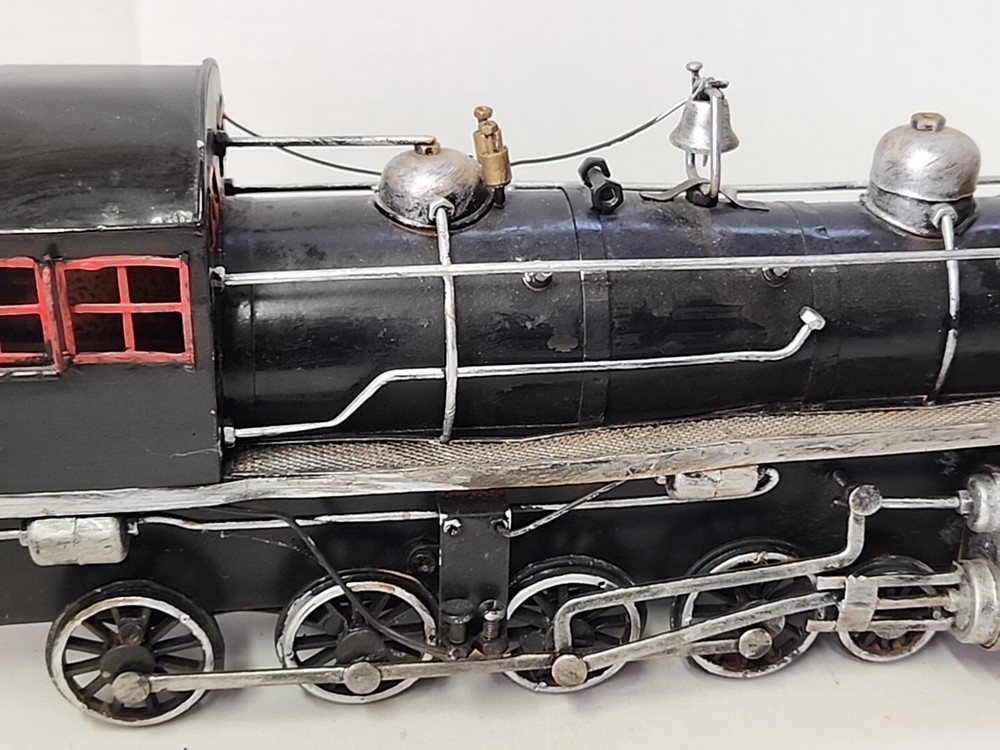 Train Engine Replica Black With Red Decor Rare